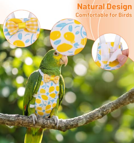 4 Pcs Parrot Diaper, Reusable Cockatiel Diaper with Waterproof Inner | Cotton Bird Clothes Diaper for Parakeet Cockatiel Mini Chicken Duck (4.7 x 2.8 In)