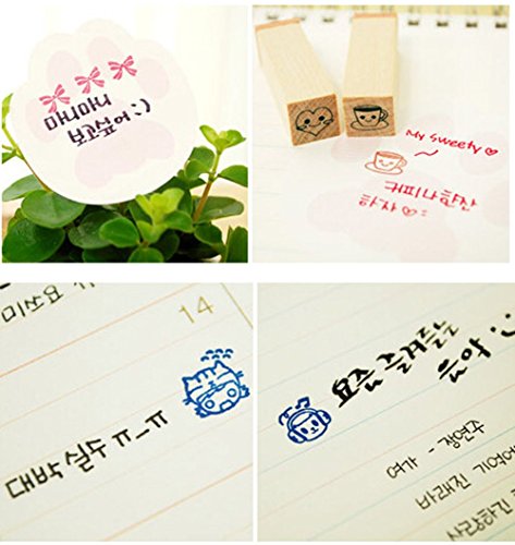 Diary Stamp Set,Wooden Rubber Signet for Children DIY Scrapbooking Card Making(25pcs,Happy Life) - color: Happy Lives(25pcs)