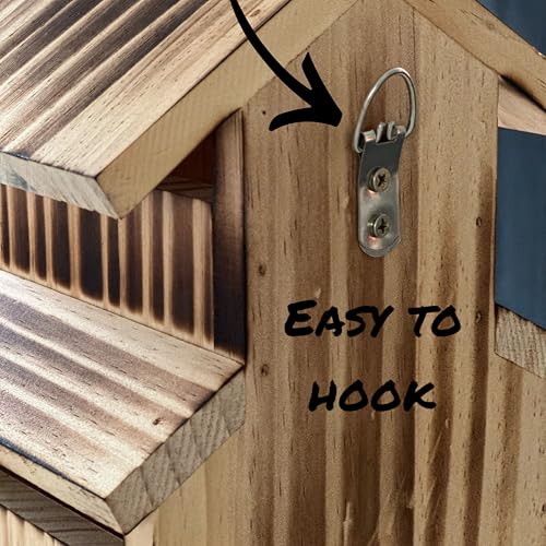 Bird House for Bluebird, Finch, Wren, Chickadee, Tree Swallow, Wild Birds, Woodpecker, Outdoor Nesting Box, Easy-to-Open (Brown) - style: Brown