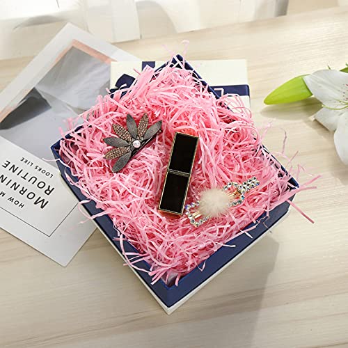 PEVOGON Pink Easter Grass Filler Paper Shreds for Easter Basket Gift Packaging Filling Egg Stuffer Party Supplies Decoration, 200G - color: Pink