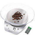 Etekcity 0.1g Food Kitchen Scale, Bowl, Digital Grams and Ounces for Weight Loss, Dieting, Baking, Cooking, and Meal Prep, 11lb/5kg, Stainless Steel Silver | 11lb/5kg capacity with tare, removable bowl, ideal for baking, coffee, meal prep and portion cont