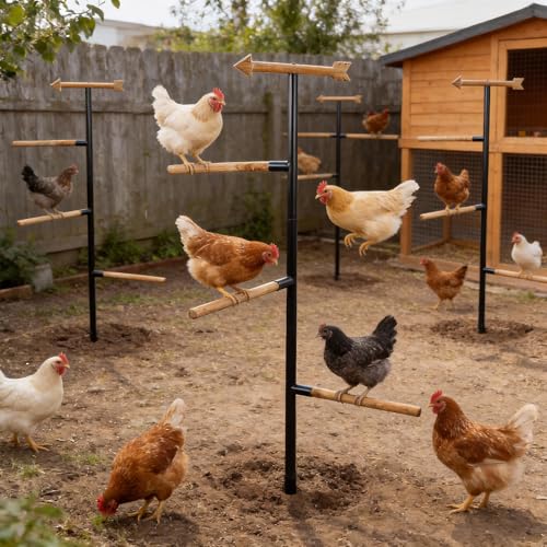 Yohsnor 58 Inch Chicken Perch Sturdy Durable Roosting Bars for Chickens | Multi-Functional Walk-In Coop Run Toy,Wear-Resistant Safe Perch,Resting & Playing Toy for Chickens,All Poultry & Pet Parrots