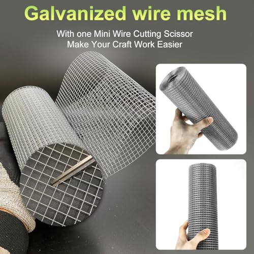 Hardware Cloth 4'' x 20' 1/4 in Galvanized Wire Mesh Roll (23 GA) Chicken Wire Fence Roll for Chicken Pen/coop Fences, Screen mesh, Rabbit/Snake Fences, Poultry enclosures, Handicraft Making, etc. - size: 4In x 20Ft