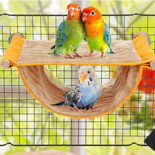 Winter Warm Bird Nest Bed, Parrot Hanging Bed Cage Hammock Finch Hamster | Snuggle Hut, Parrot House Tent, Bird Cage Stand Perch, for Parakeet, Budgies, Cockatiels, Lovebird, Cockatoo