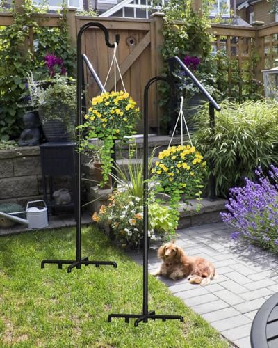 1 Pack 76 Inch Adjustable Metal Shepherd Hooks for Bird Feeder Outdoor | Heavy Duty Bird Feeder Hanger with 7 Prongs Base, for Hanging Lantern, Hummingbird Feeder, Lightweight Plant, Wind Chime - size: 1Pack 76 Inch