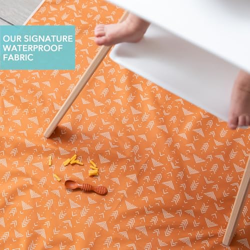 Bumkins Baby Splat Mat for Under High Chair, Babies Toddlers Eating Mess Mat, Waterproof Reusable Cloth for Arts and Crafts, Playtime Mat for Kids, Floors or Tables, Fabric 42inx42in, Boho Orange - color: B3 Grounded
