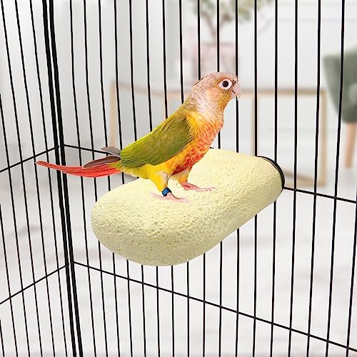 Bird Calcium Teeth Chew Toy Hamster Grinding Stone for Parrot Parakeet Cockatiel Rabbit Chinchilla Squirrel Cage Perch Stand (Random Color) (L) - size: L