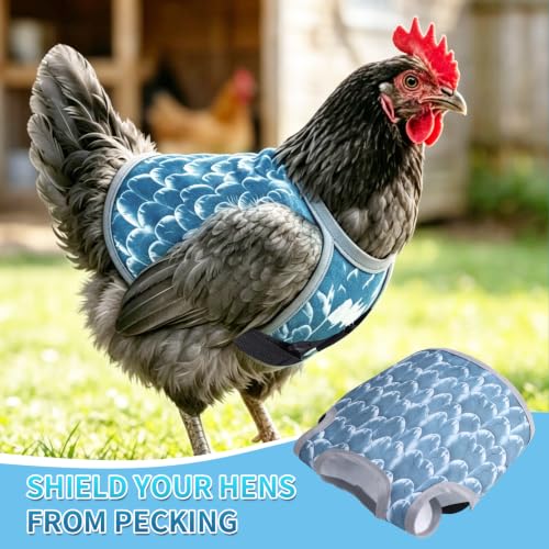 Chicken Saddles for Hens – Adjustable Back Protector with Anti-Peck Straps, Waterproof Oxford Fabric - color: 1-Pack