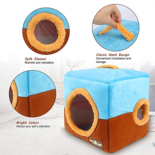 Large Size Parrot Nest House - Winter Warm Bird Snuggle Hut Hanging Birds House Cage Hideaway Cave Bed for Large Birds Amazon Parrots African Grey Cockatoos Macaws | Hanging Birds House, Coral Fleece Interior, Cage Hideaway Bed, Small Parrots and Birds -