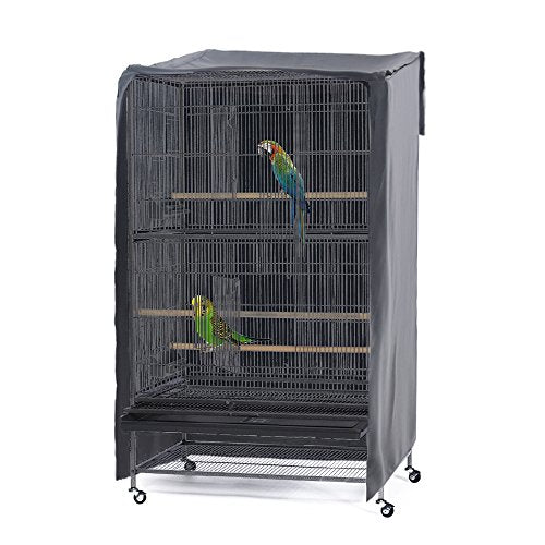 PONY DANCE Pets Product Universal Birdcage Cover Blackout & Breathable Birdcage Cover for Pets' Good Night, Large, Grey, 35 L x 25 W x 47 in H - color: Gray, size: 35.0"L x 25.0"W x 47.0"H