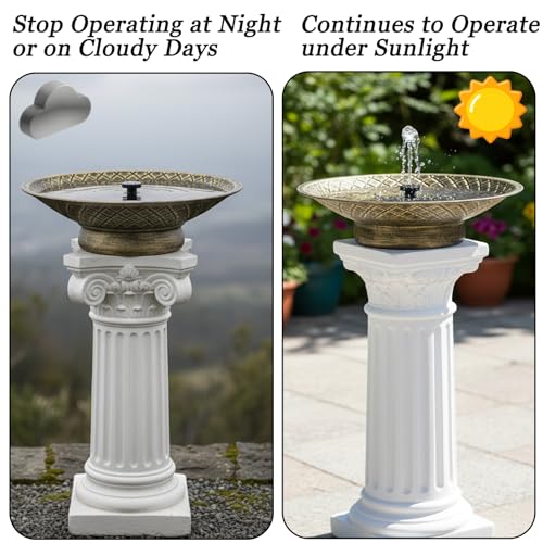 Solar Bird Bath for Outdoors, Metal Solar Bird Bath Fountain, 12.6" Bird Bath Bowl, Bird Water Fountain for Garden Patio Lawn Decor, Gold - color: Gold