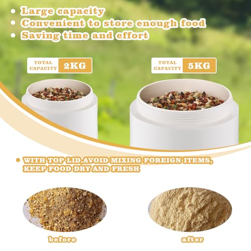2-Pack Chicken Feeders No Waste, Chicken Feeder Kit with a Big One and a Small One, Automatic Chicken Feeder for Chicken Coop, PVC Gravity Poultry Feeders for Chickens, Ducks, Turkeys, Geese