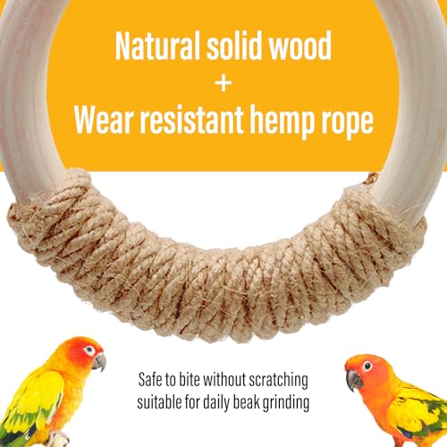 3-Ring Bird Swing Toy,Bird Swing for Cage,Hanging Bird Rope Perch Toy,for Parakeets, Lovebirds, Cockatiels, Sugar Glider Toys and Cage Accessories(XGjute) - color: XGjute
