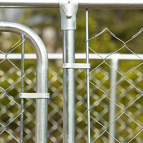 PawHut Outdoor Dog Kennel, Heavy Duty Dog Run Outdoor Fence with Waterproof Cover, Galvanized Chain Link, Secure Lock, 13' x 7.5' x 7.5' | Outdoor Fence, Waterproof Cover, Galvanized Chain Link, Secure Lock - size: 156.0"L x 90.0"W x 90.0"H