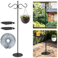 74" Shepherd's Hook Stand Plant，Wind Chime Hanger Stand, Bird Feeder,Waterproof Metal & Adjustable-Height Standing Pole Holder for Lantern and Wreath, Indoor & Outdoor