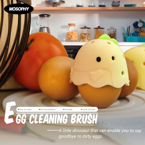 Silicone Egg Washer - Cute Dinosaur Egg Cleaner for Fresh Eggs, Fruits & Veggies, Ideal for Homesteaders, Backyard Chickens & Egg Collectors