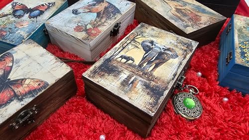 RK Collections Elephant Jewelry Trinket Keepsake Box. Animal Home Decor, Gifts for Horse Lovers Case/Holder. (6.5" Elephant) - style: Elephant