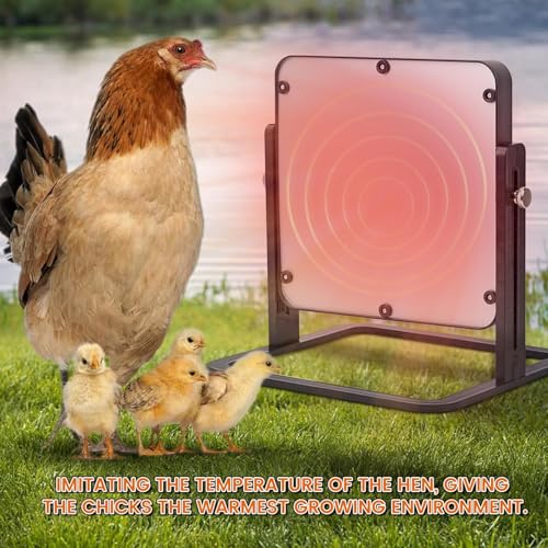 Chick Brooder Heater Plate, 10"x10" Brooder Plate for Chicks with Adjustable Temperature and Height, Brooder Heating Plate for Up to 15 Chicks