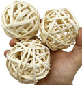 Bonka Bird Toys Pack Three Natural Woven Bamboo Balls Foot Talon Craft Part, Parrot Cage Toy, Amazon, Macaw, Eclectus, and Similar (1257 3.50 Imch) - size: 3.50 Imch