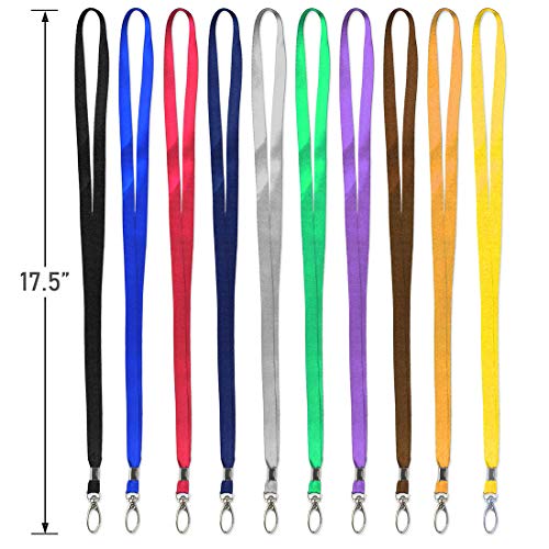 Lanyards 100Pcs Bulk Lanyard for Id Badges,Badge Lanyards Swivel Hooks Clips Great for Name Tags Badge - color: Blue