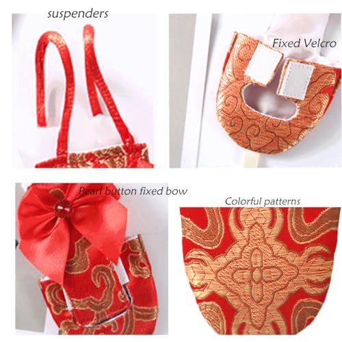 Escape-Proof Adjustable Parrot Flight Suit with Chinese Brocade Bow, Reusable Washable Bird Diaper Clothing for Cockatiels, Parakeets, Monk Parrots, Sun Conures & Mini Macaws (Red Nylon-M) - size: Red nylon-M