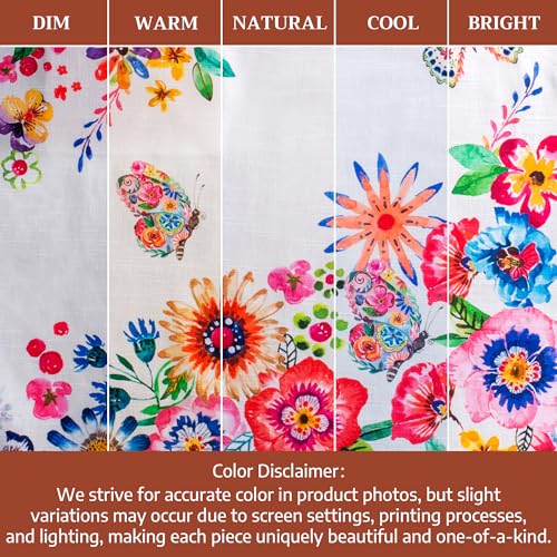 Maison d' Hermine Aprons for women with Pocket 100% Cotton (27.50"x31.50") | Adjustable Neck Strap & long ties Apron Men Chef Wedding Cooking Gardening Server Maid - color: 026 - Happy Florals - High Summer
