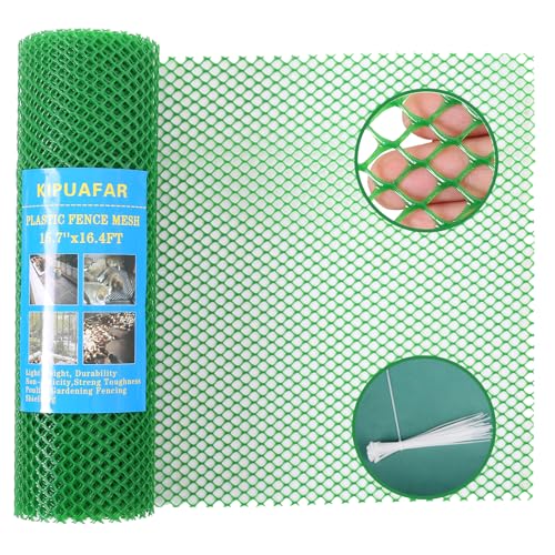 Pet Proof Barrier Net, Green Plastic Chicken Wire Mesh Fencing 15.7IN x 16.4FT, Balcony Cat Safety Net & Garden Snake Barrier, Heavy Duty Protection for Chicken Coops, Rabbit Hutches, Dog Kennels - color: Green, size: 15.7 IN * 16.4 FT