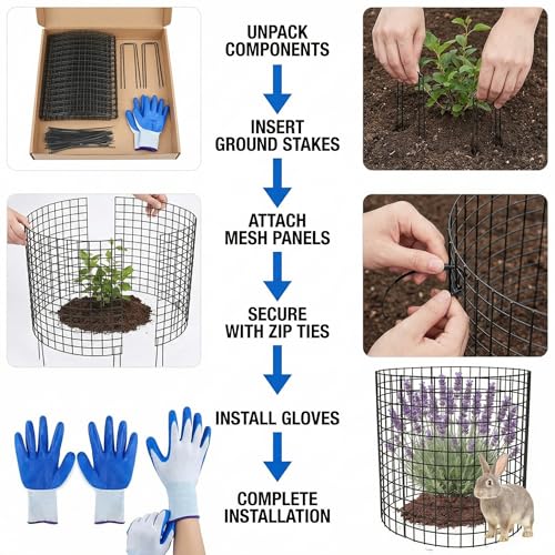 3Pack Plant Protector from Animals, 9pcs Wire Plant Protectors Metal Mesh Plant Cages, 11.8 x 15.7 Inch Outdoor Plant Guards for Rabbits Chicken Squirrels and Garden Protection