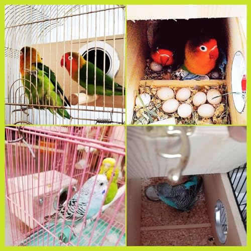 kathson Parakeet Nesting Box,Wood Bird Nest House for Cage,Parrots Breeding Mating Boxes,Budgie Nesting Box for Lovebirds,Finch,Canary,Small-Sized Birds（S） - size: S-7.87 x 4.72 x 4.72in