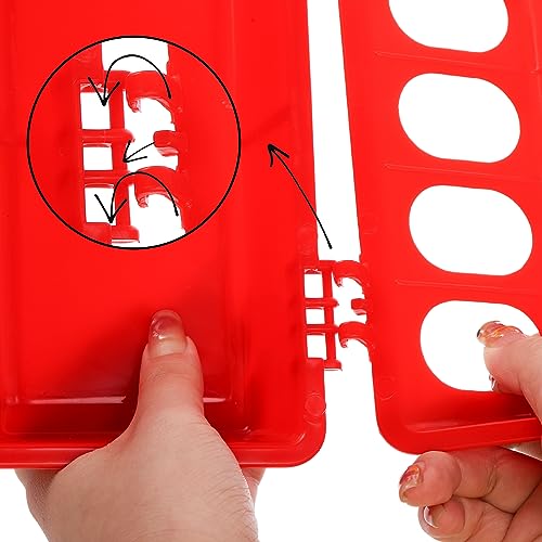 Coloch 6 Pack Flip Top Poultry Feeder, Plastic Chicken Feeder Trough Multi-Hole Poultry Feeding Tray No Mess No Waste Chick Feeding Dispenser for Pigeon, Quails, Duckling Birds, Duck, Chicken