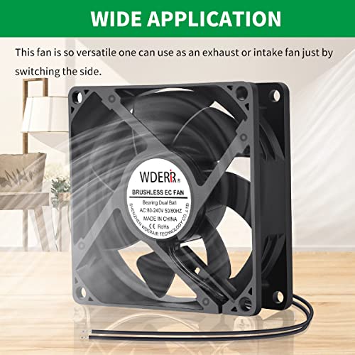 80mm Muffin EC Cooling Fan 80x25 Dual Ball Axial Exhaust Fan | AC 110-240V Power, small cooling fan for reptile terrarium, incubator, PC cabinet, electronics ventilation & DIY project - style: 80mm x 25mm