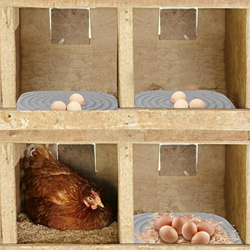 Chicken Nesting Box Pads, Washable Nesting Pads for Chicken Coop Bedding Nest Box Liners Reusable Nesting Pads for Laying Eggs Chicken Coop Accessories Grey 12''x12'' 6 Pictures Skimzy