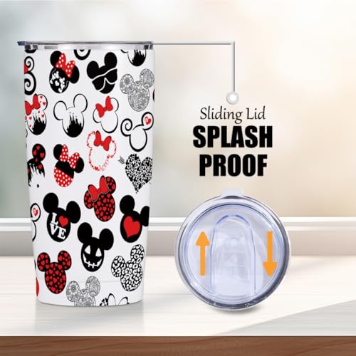 Jztco Magic Cartoon Mouse Gifts Inspired Straight Skinny 20 oz Tumbler | Mouse Themed Gifts for Women Girls Friend Daughter Water Bottle Coffee Mug Insulated Tumblers Thermal Cup for Vacation Trip - color: Multi 1298