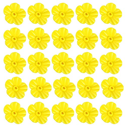 30 Pieces Hummingbird Feeders Replacement Flowers, Feeding Ports Replacement Bird Feeder Replacement Parts for Hummingbird Feeder Hanging Feeder - color: Yellow