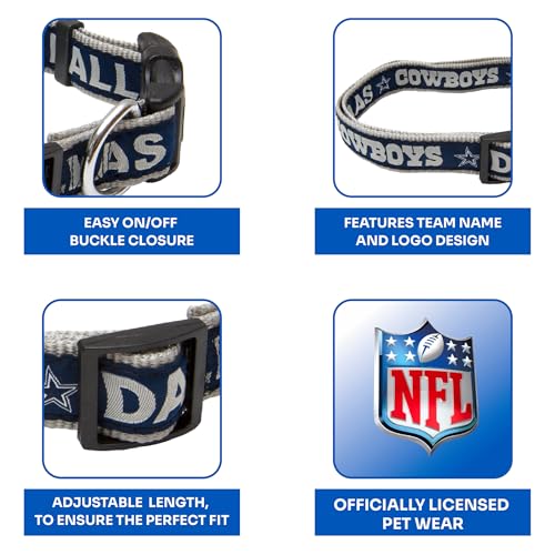 Pets First NFL Dallas Cowboys Licensed PET COLLAR, Extra Large - Heavy-Duty, Strong, and Durable Dog Collar. Available in 31 Football Teams and 4 Sizes - color: Dallas Cowboys, size: Extra Large