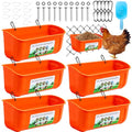 5 Pack Chicken Feeder, Duck Feeder Supplies, Hanging Fence Feed Trough with Clips for Goat, Sheeple, Piglet, Gooses, Turkeys, Dog Livestock Poultry, 8 Quarts in Total, Feed Scoop Included, Orange - color: Orange 5pcs