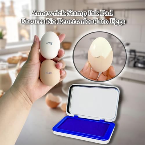Ink Stamp Pad for Egg Date Marking,Black Red and Blue Colors Available, Metal Case (Blue) - color: Blue