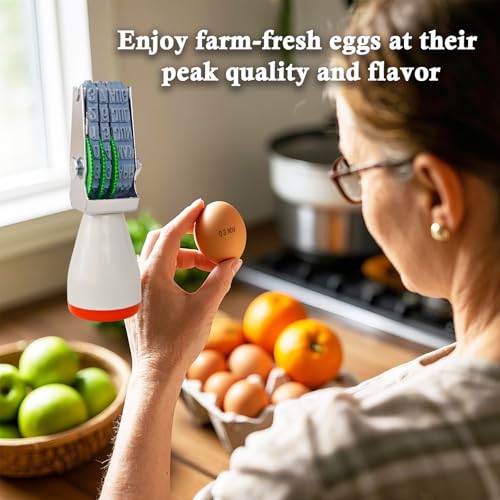 Egg Dater Kit, 1 Date Stamp（Month&Day）, 1 Red Fade-Resistant Ink, 50 Farm Fresh Eggs Instructions, for Chicken Duck Turkey Goose Eggs - color: Red