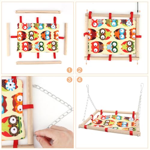 Hypeety Bird Toy Climbing Hammock Nest Game Bed Hut Hammock for Parrot Parakeet Cockatiel Conure Cockatoo Cage Perch Stand Swing Toy - color: Hammock Nest