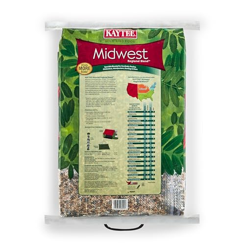 Kaytee Midwestern Regional Seed Blend for Cardinals, Finches, Chickadees, Woodpeckers and Other Outside Wild Birds, 14 Pound Box - size: 14 Pound (Pack of 1), style: Midwest
