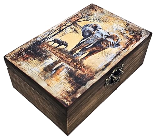 RK Collections Elephant Jewelry Trinket Keepsake Box. Animal Home Decor, Gifts for Horse Lovers Case/Holder. (6.5" Elephant) - style: Elephant