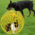 CalorMixs19.6 Movable Ball-Shaped Animals & Poultry Cages,Pet Safe Walking Net, Farm Courtyard Outdoor Accessible Rolling Rabbit Duck Hutch Chicken Coop,Preventing Dog Bites Trampled by Horse(1 PC) - color: Yellow