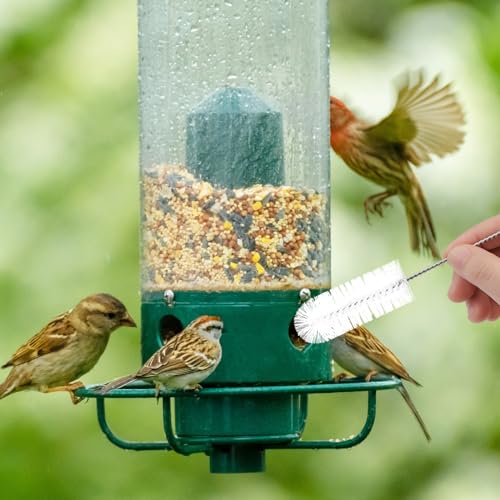 37 Pieces Hummingbird Feeder Cleaning Brush 3 Size Mini Nylon Tube Brushes Set 2 in 1 Double Headed Hummingbird Brush Cleaner for Bottles Tubes Jars Bird Feeder(White) - color: White