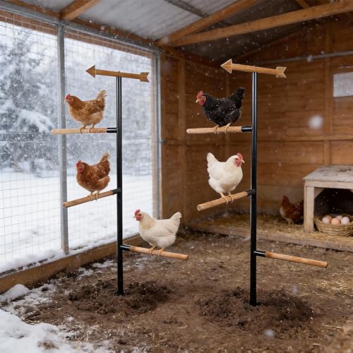Yohsnor 58 Inch Chicken Perch Sturdy Durable Roosting Bars for Chickens | Multi-Functional Walk-In Coop Run Toy,Wear-Resistant Safe Perch,Resting & Playing Toy for Chickens,All Poultry & Pet Parrots