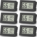 Vaikby 6-Pack Mini Digital Thermometer Hygrometer, Indoor Humidity Monitor, Temperature Humidity Gauge Meter with Fahrenheit (℉) for Greenhouse, Garden, Cellar, Closet, Fridge