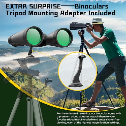 15-35x80 Astronomy Binoculars for Adults, High Powered 35x Zoom HD for Stargazing & Bird Watching, Waterproof Binocular with Tripod Adapter, Ideal Essentials for Cruise Ship, Travel, Camping, Hunting