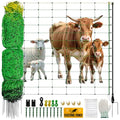 Electric Fence Netting, 42.5" H ×164 L' Portable Livestock Fencing for Sheep, Cattle, Net Fencing Kit with 14 Posts Double Spiked, Movable Poultry Netting for Backyards, Homesteaders, Farms Ranches - size: 164 * 42.5