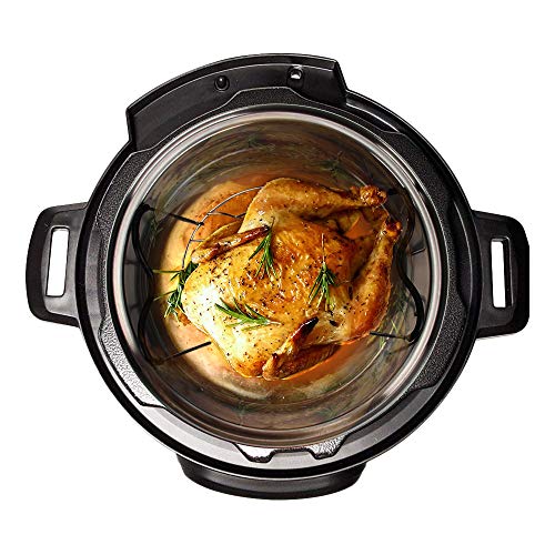 Steamer Rack Trivet with Heat Resistant Silicone Handles Compatible with Instant Pot Accessories 6 Qt 8 Quart, Stainless Steam Rack Pressure Cooker Trivet - Long Handles for Easy Chicken & Pot Removal - color: A-steamer Rack