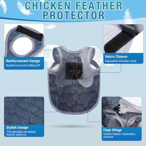 Chicken Saddle with Wing Protector - Chicken Aprons & Vest Jacket for Hens | Chicken Saddles for Hens With Adjustable Straps (Black)