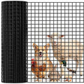 Black PVC Coated Chicken Wire Fencing, 1/4 Inch Mesh, 48 Inch x 50 Foot, 23 GA Welded Wire Hardware Cloth Roll, Heavy Duty Farm & Ranch Garden Border Fence, Tree Guard, Poultry Netting, Animal Barrier - size: 48inx50ft 1/4inch
